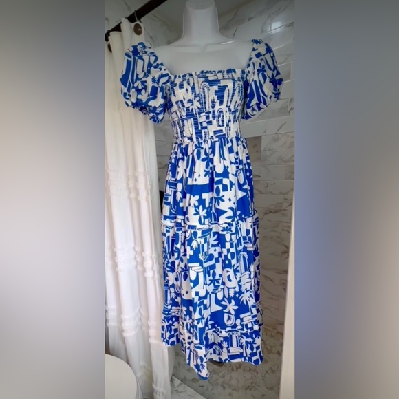 Show Me Your MuMu Dresses & Skirts - NWT ~ Show Me Your Mumu ~ Blue and White Midi Dress